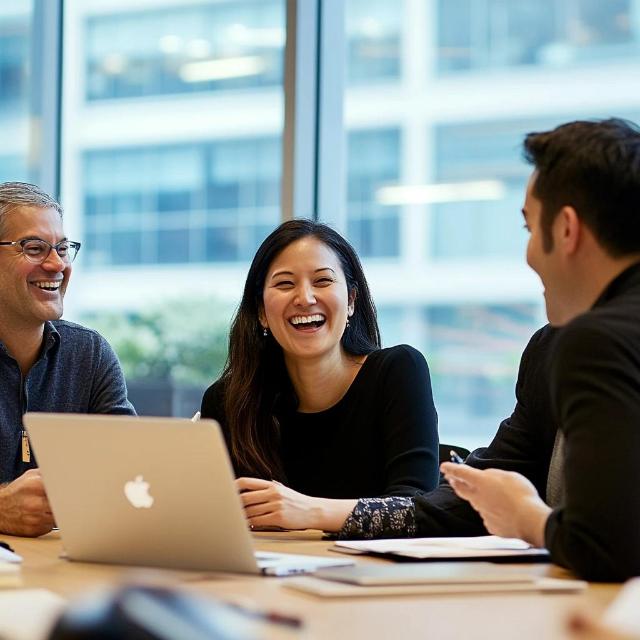 Professionals connecting and sharing perspectives